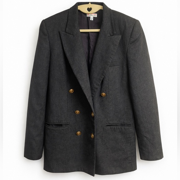 Talbots Jackets & Blazers - Talbots Charcoal Gray Tuxedo Blazer Jacket Size 8 Gold Button Classic